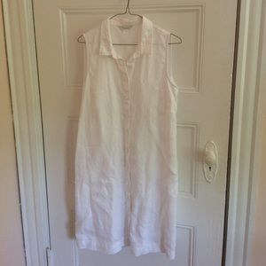 Garnet Hill White Linen Dress Sz 10